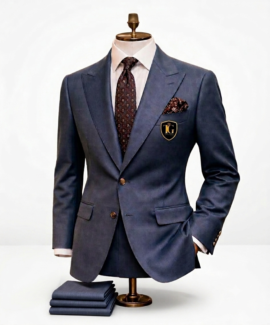 Slate Blue Peak Lapel Suit