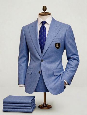 Sky Blue Peak Lapel Suit