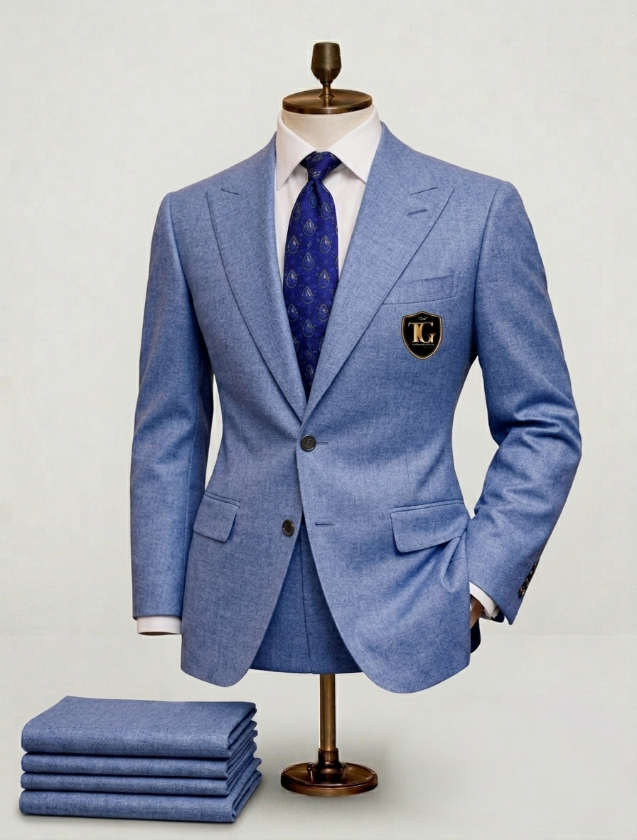 Sky Blue Peak Lapel Suit