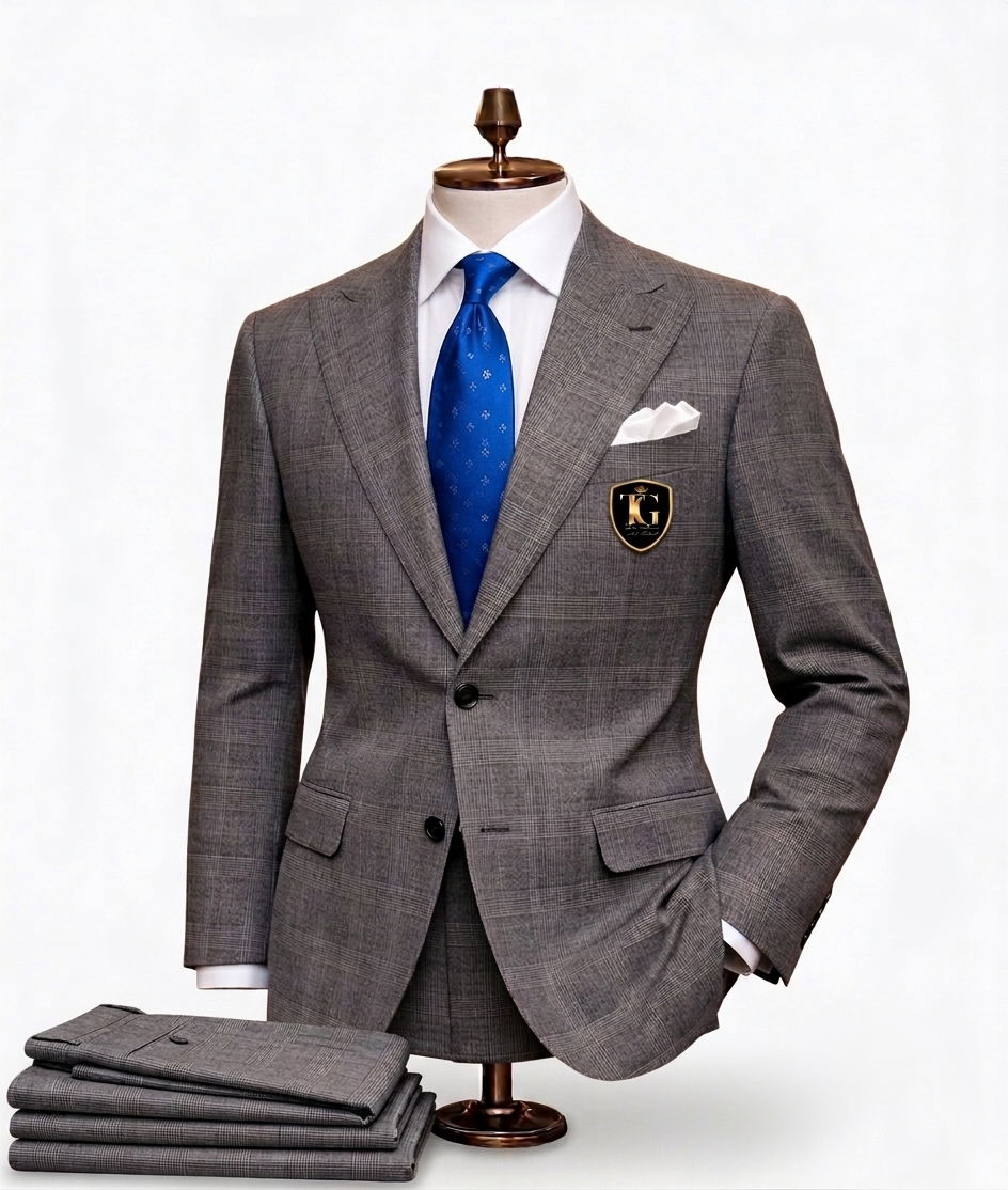 Gray Prince of Wales Check Suit