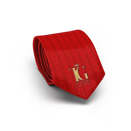 Just Tailored Red Pattern Tie with Handkerchief