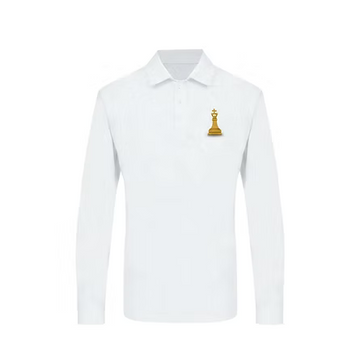Chess Shirt in White (Long Sleeve)