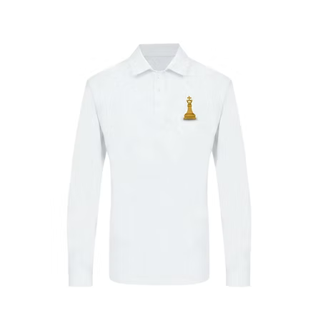 Chess Shirt in White (Long Sleeve)