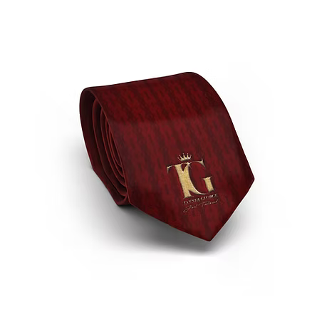 Just Tailored Maroon Pattern Tie with Handkerchief