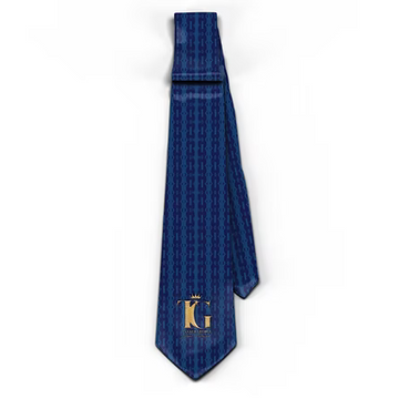 Just Tailored Navy Blue Pattern Tie with Handkerchief
