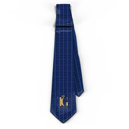 Just Tailored Navy Blue Pattern Tie with Handkerchief