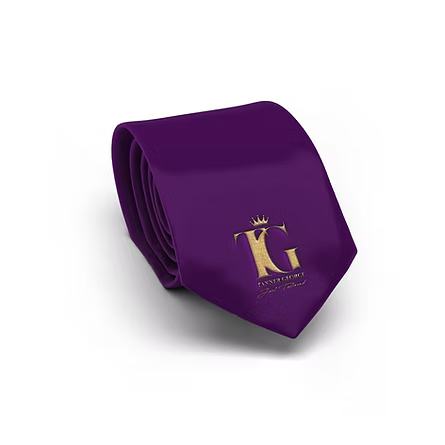 Just Tailored Solid Purple Tie with Handkerchief