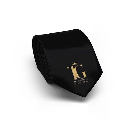 Just Tailored Solid Black Tie with Handkerchief