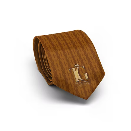 Just Tailored Brown Pattern Tie with Handkerchief