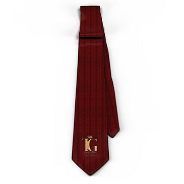 Just Tailored Maroon Pattern Tie with Handkerchief