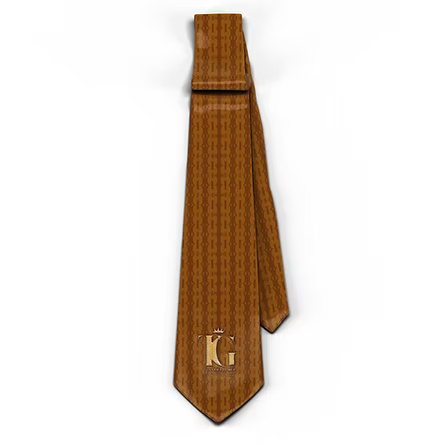 Just Tailored Brown Pattern Tie with Handkerchief