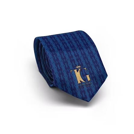 Just Tailored Navy Blue Pattern Tie with Handkerchief