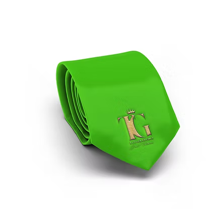 Just Tailored Solid Green Tie with Handkerchief