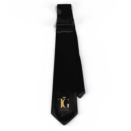 Just Tailored Solid Black Tie with Handkerchief